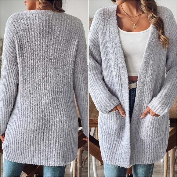 Remi Cozy Knit Cardigan - Gray - Picture 2 of 5